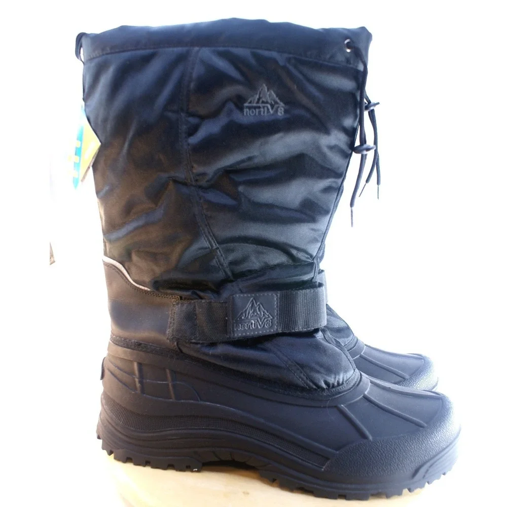 Nortiv8 Quebec-M  Black Insulated Snow Boots 3M Thinsulate Water Resistant 15